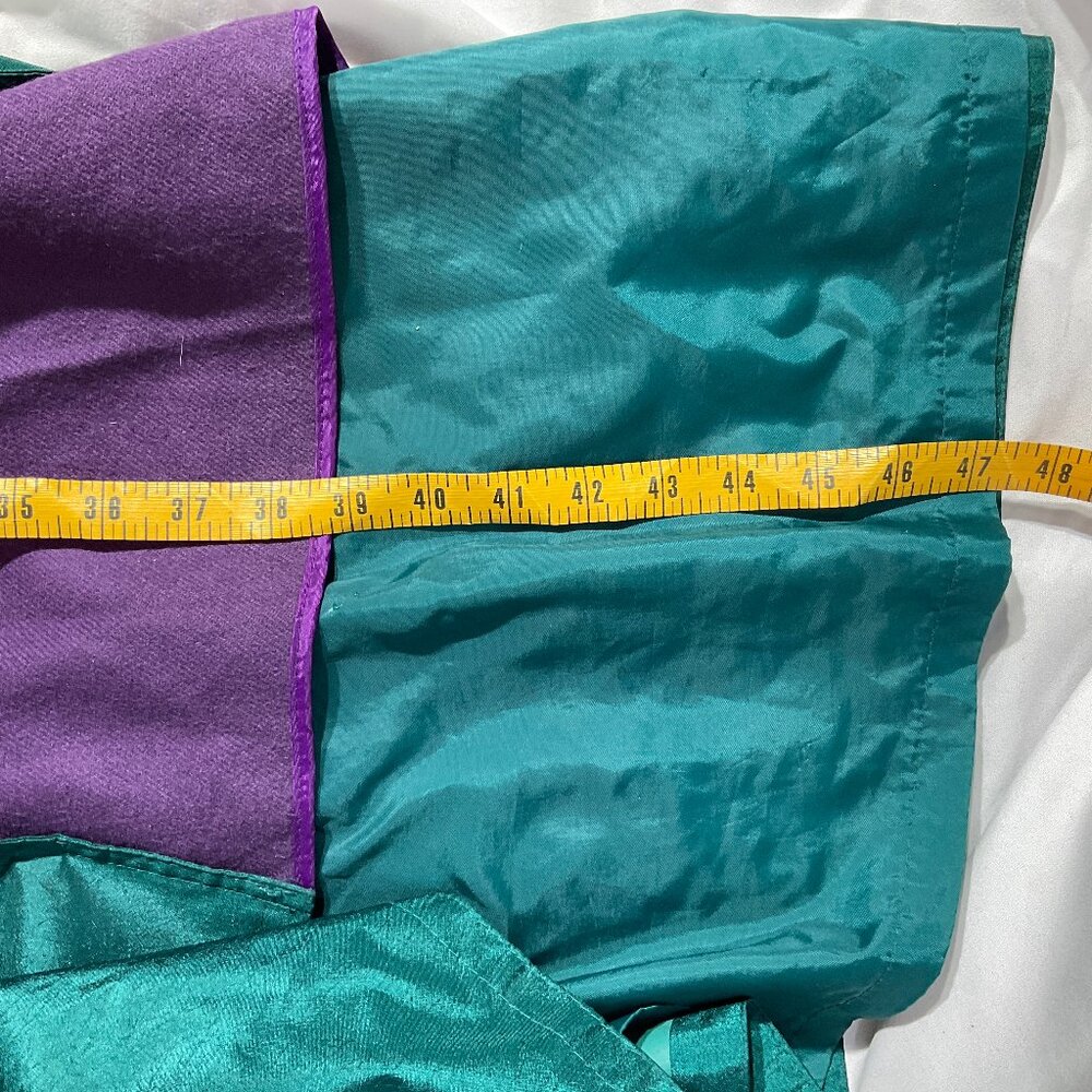 Vintage London Fog Sz 8 Trench in 80s Colors Teal & Purple Womens Coat Retro - Picture 9 of 16